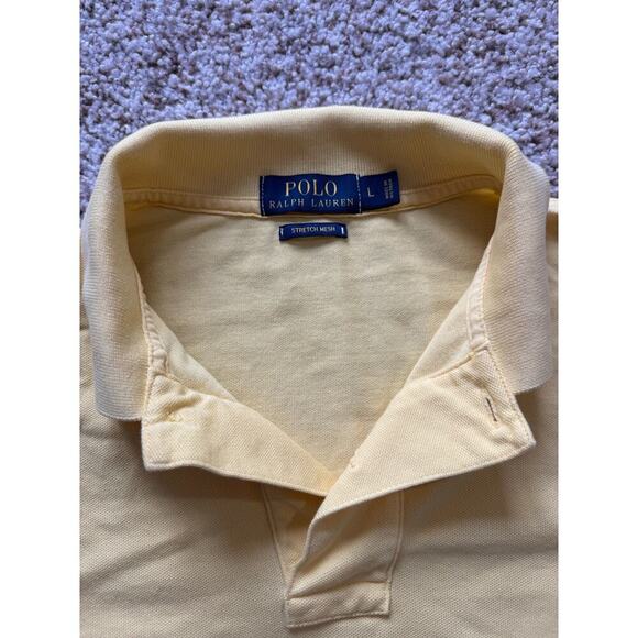 POLO by Ralph Lauren collared shirt, size Large, Yellow, short sleeved - Picture 3 of 7